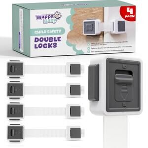 Child Safety Locks (4-Pack) - Baby Proof Cabinets, Drawers, Toilets & Appliances